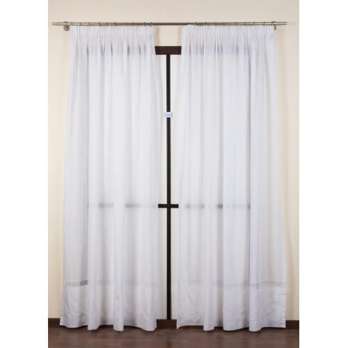 Curtain composed of 2 tent 160x290cm Lopez fabric (white)