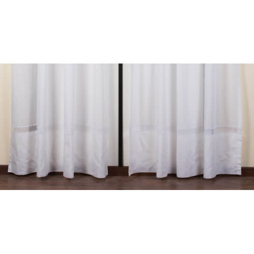 Curtain composed of 2 tent 160x290cm Lopez fabric (white)