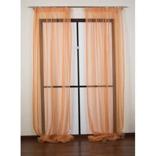 Curtain composed of 2 tent 160x290cm Piano200 fabric (orange)