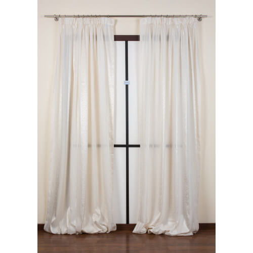 Die Gardine besteht 160x290cm Stoff Ute (Farbe Beige)