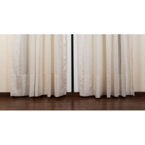 Die Gardine besteht 160x290cm Stoff Ute (Farbe Beige)