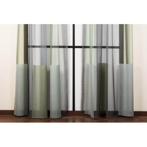 Rideaux composé de 2 feuilles 160x295cm en tissu Namibia (couleur vert)