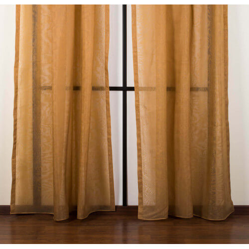 Curtain composed of 2 tent 160x295cm VaniaA fabric (yellow)