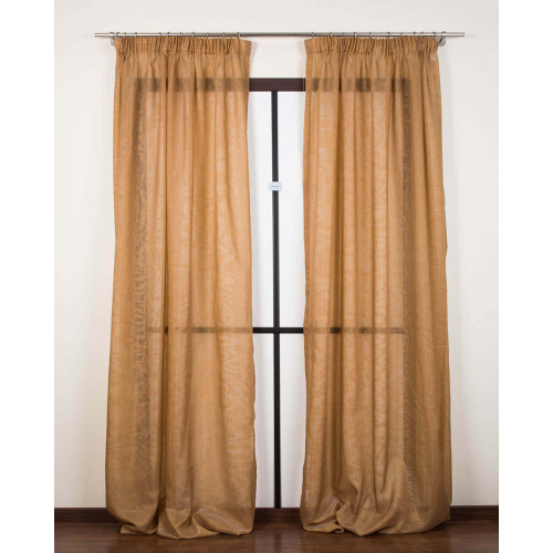 Curtain composed of 2 tent 160x295cm VaniaA fabric (yellow)