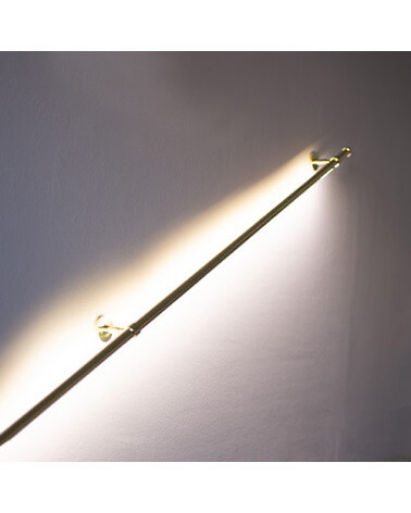 Handrails in Polished Brass Ø 20mm with Led Cob Natural White Colour