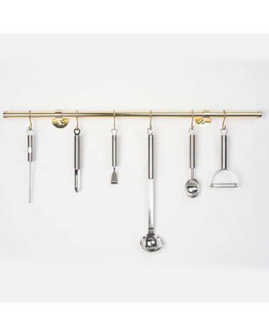 Kitchen Utensil Rack Ø 20mm in polished brass