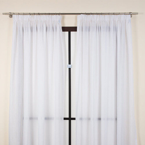 Curtain composed of 2 tent 160x290cm Lopez fabric (white)