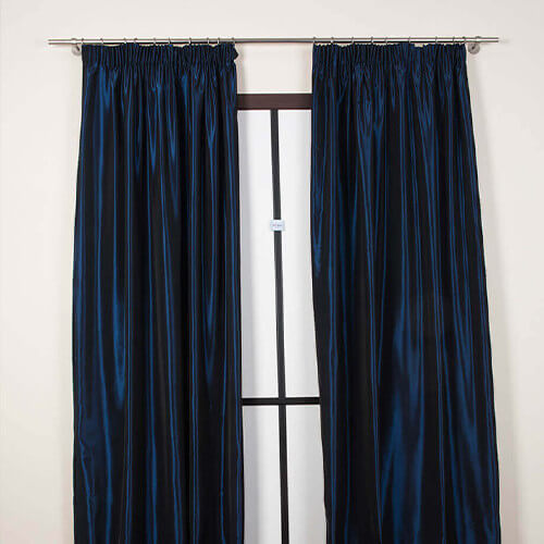 Curtain composed of 2 tent 145x295cm Lorient413 fabric (blue)