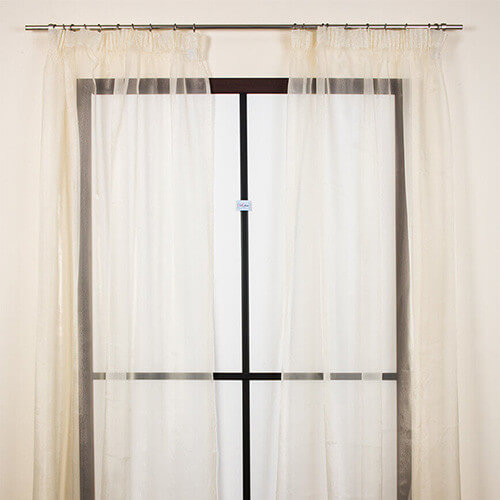 Curtain composed of 2 tent 160x280cm Pur fabric (beige)