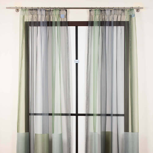 Curtain composed of 2 tent 160x295cm Dama fabric (green)