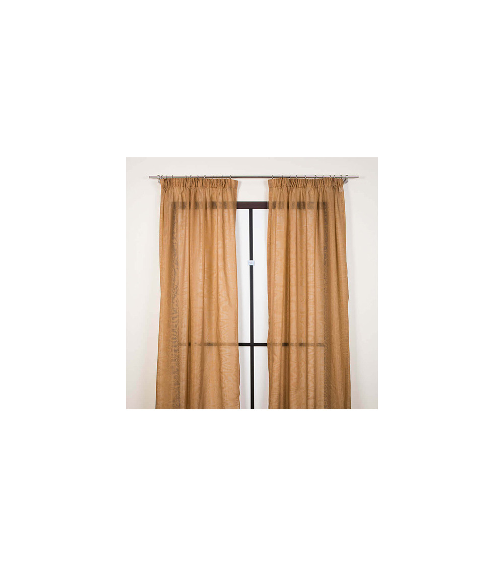 Curtain composed of 2 tent 160x295cm VaniaA fabric (yellow)