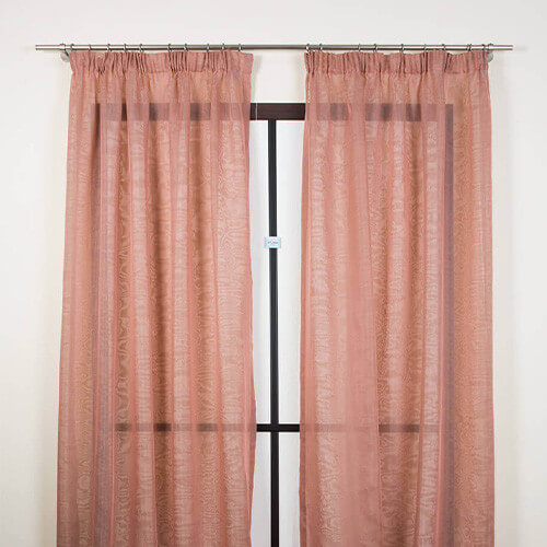 Curtain composed of 2 tent 160x295cm VaniaB fabric (orange)