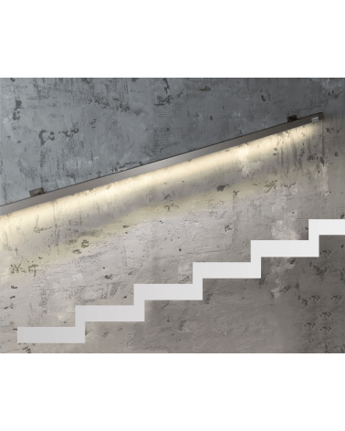 Rectangular Satin Steel Handrail 35x15mm with Natural White Cob LED
