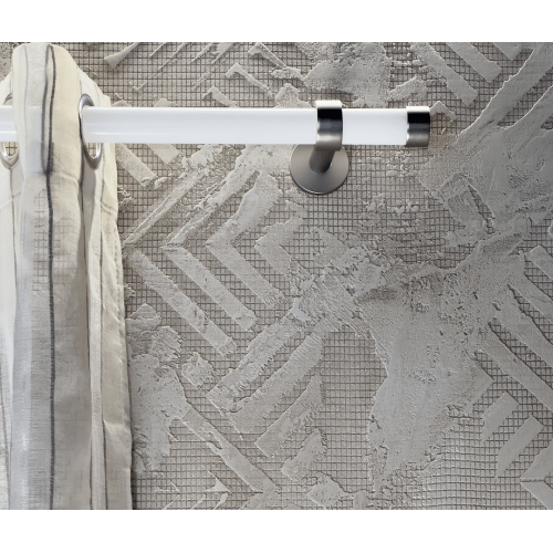 Gardinenstange aus Plexiglas weiß und Stahl Ø 28 mm