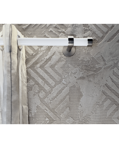 Gardinenstange aus Plexiglas weiß und Stahl Ø 28 mm