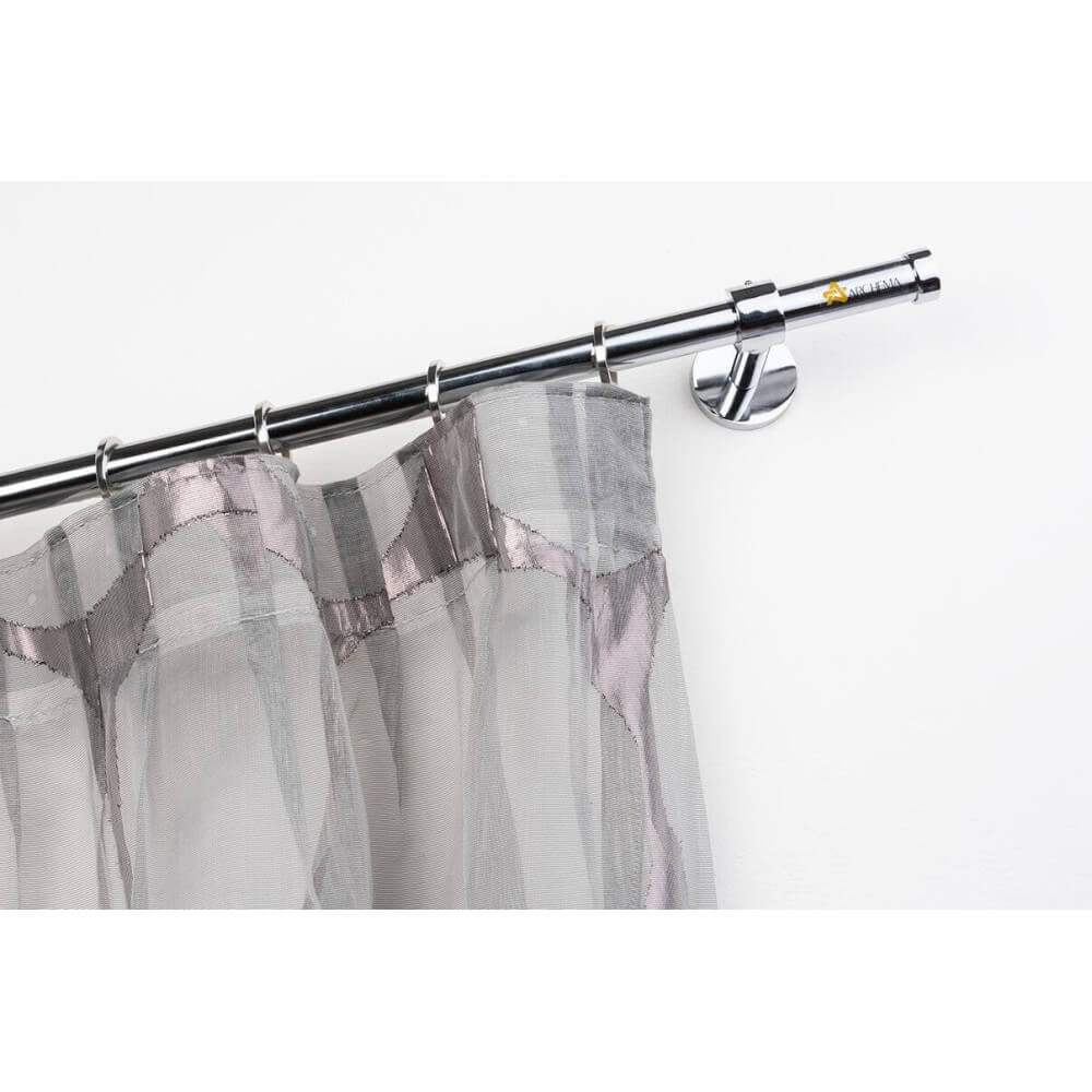 Curtain Pole in polished chrome steel Ø 20mm with Wall Bracket