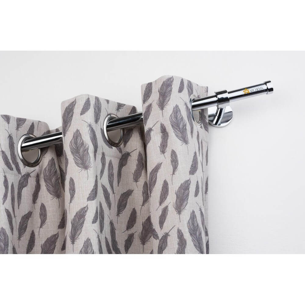 Tringle á rideaux en polished chrome steel Ø 20mm avec supports mur