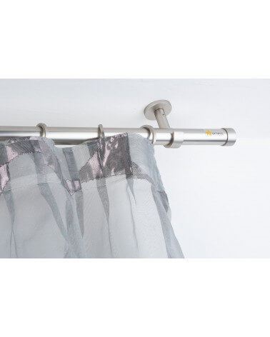 Gardinenstange Ø 28mm gebürsteter Edelstahl die Halterungen kônnen an der Decke verwendet werden