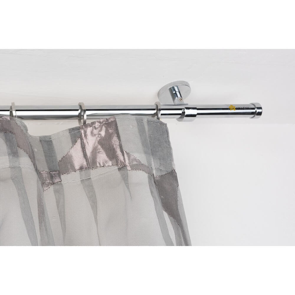 Curtain Pole in polished chrome steel Ø 20mm with Ceiling Bracket