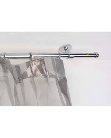 Curtain Pole in polished chrome steel Ø 20mm with Ceiling Bracket