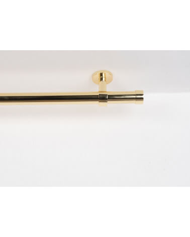 Curtain pole Ø 28mm in Polished Brass with Ceiling Bracket