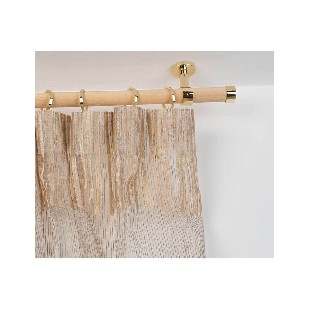 Curtain pole Ø 28mm in Wood with Ceiling Bracket