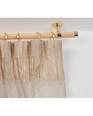 Curtain pole Ø 28mm in Wood with Ceiling Bracket