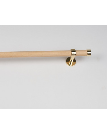 Curtain pole Ø 28mm in Wood with Wall Bracket