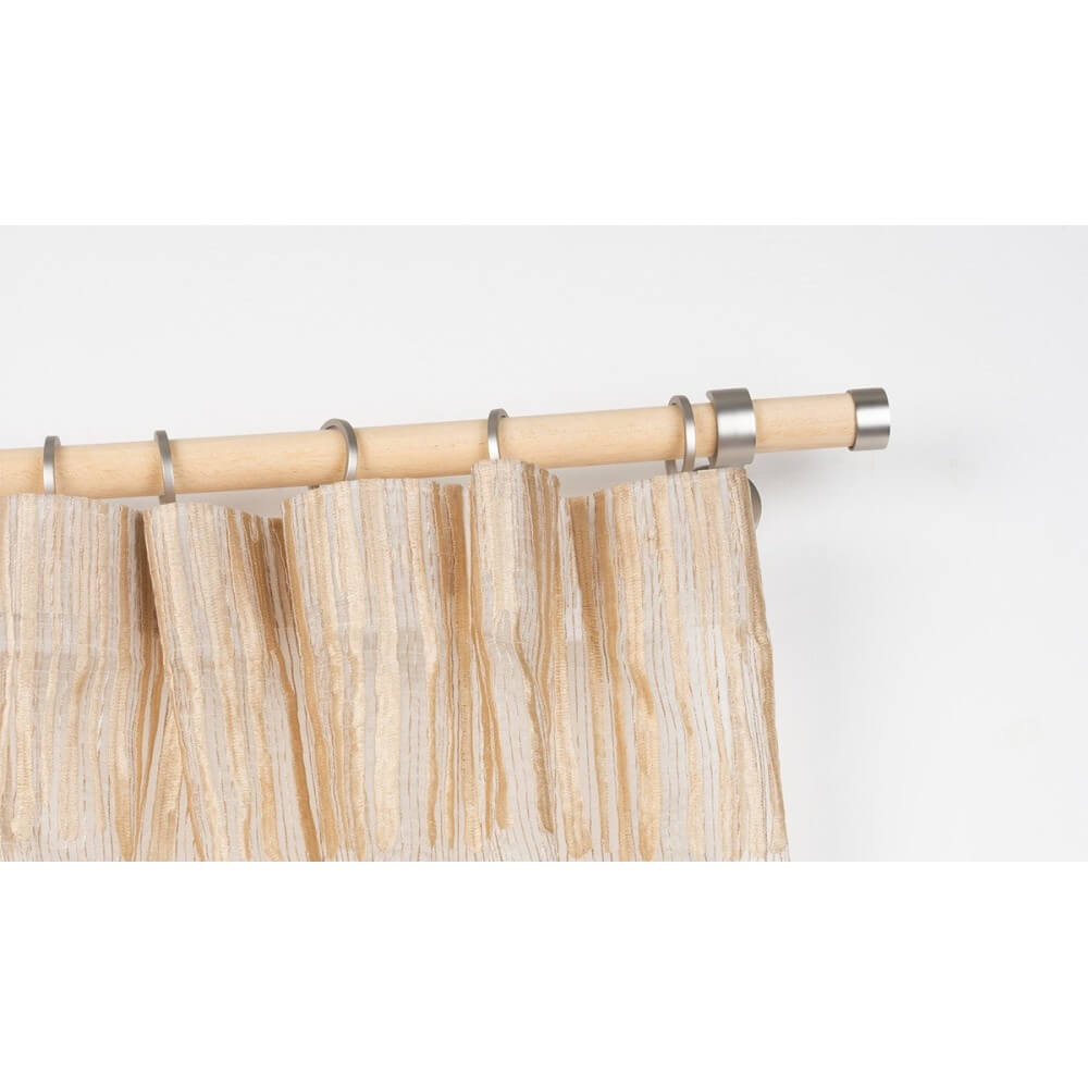 Tringle á rideaux Ø 28mm en Bois avec supports mur