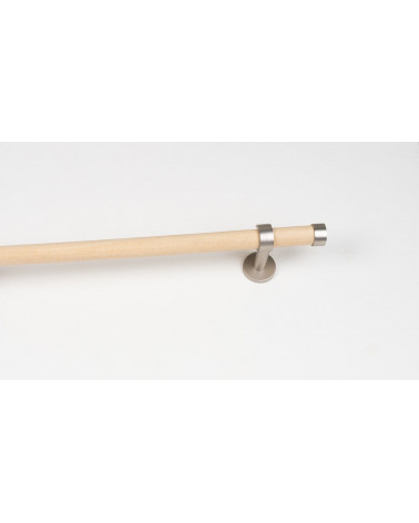 Tringle á rideaux Ø 28mm en Bois avec supports mur